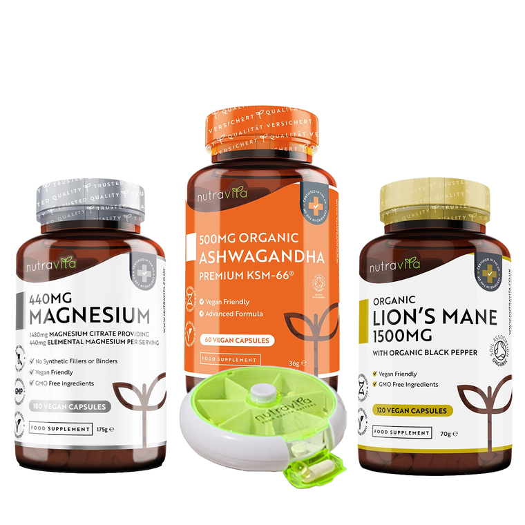 Ashwagandha, Lions Mane and Magnesium