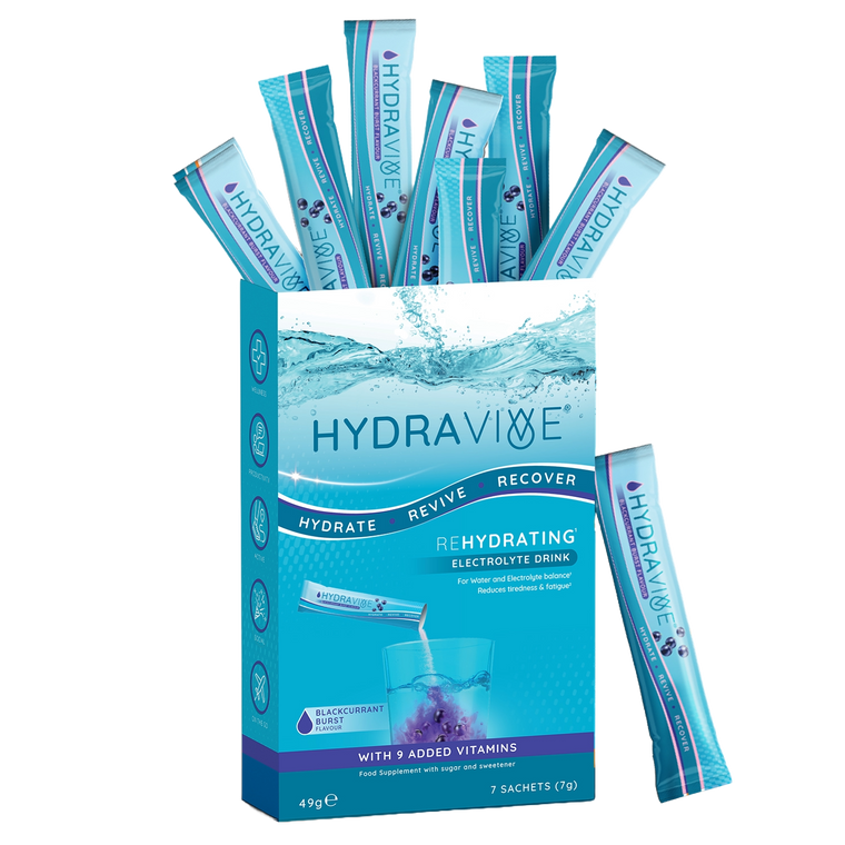 Hydravive Rapid Rehydration Electrolytes Powder - 21 Pack Blackcurrant